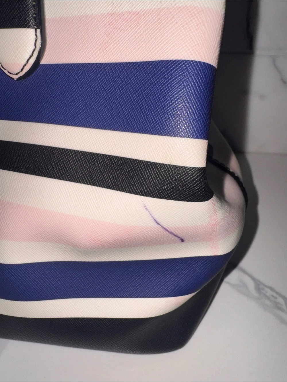 kate spade Navy, Black & Pink Striped Tote